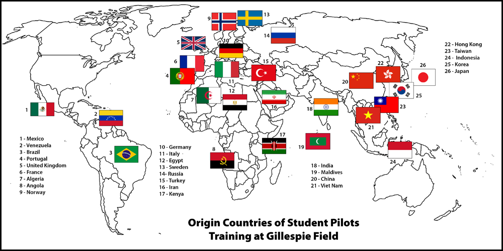 student pilots training at Gillespie Field